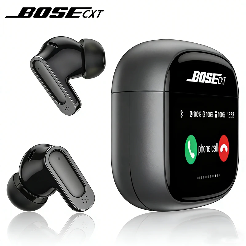 Écouteurs sans fil TWS BOSECXT Ultra V11 Smart Touch multifonctionnels à grand écran avec réduction de bruit ANC et basses profondes
