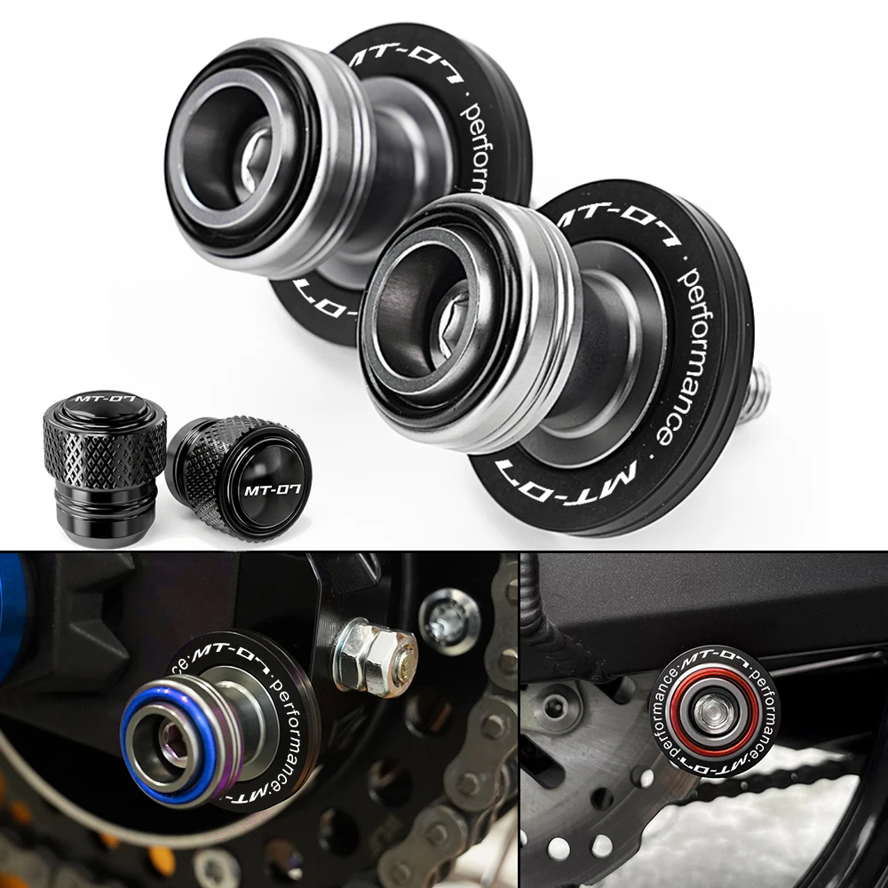 

For Yamaha MT07 MT-07 MT 07 2005-2022 2023 2024 Motorcycle Accessories CNC Aluminum Motorcycle Swingarm Spools M6 Stand Screws