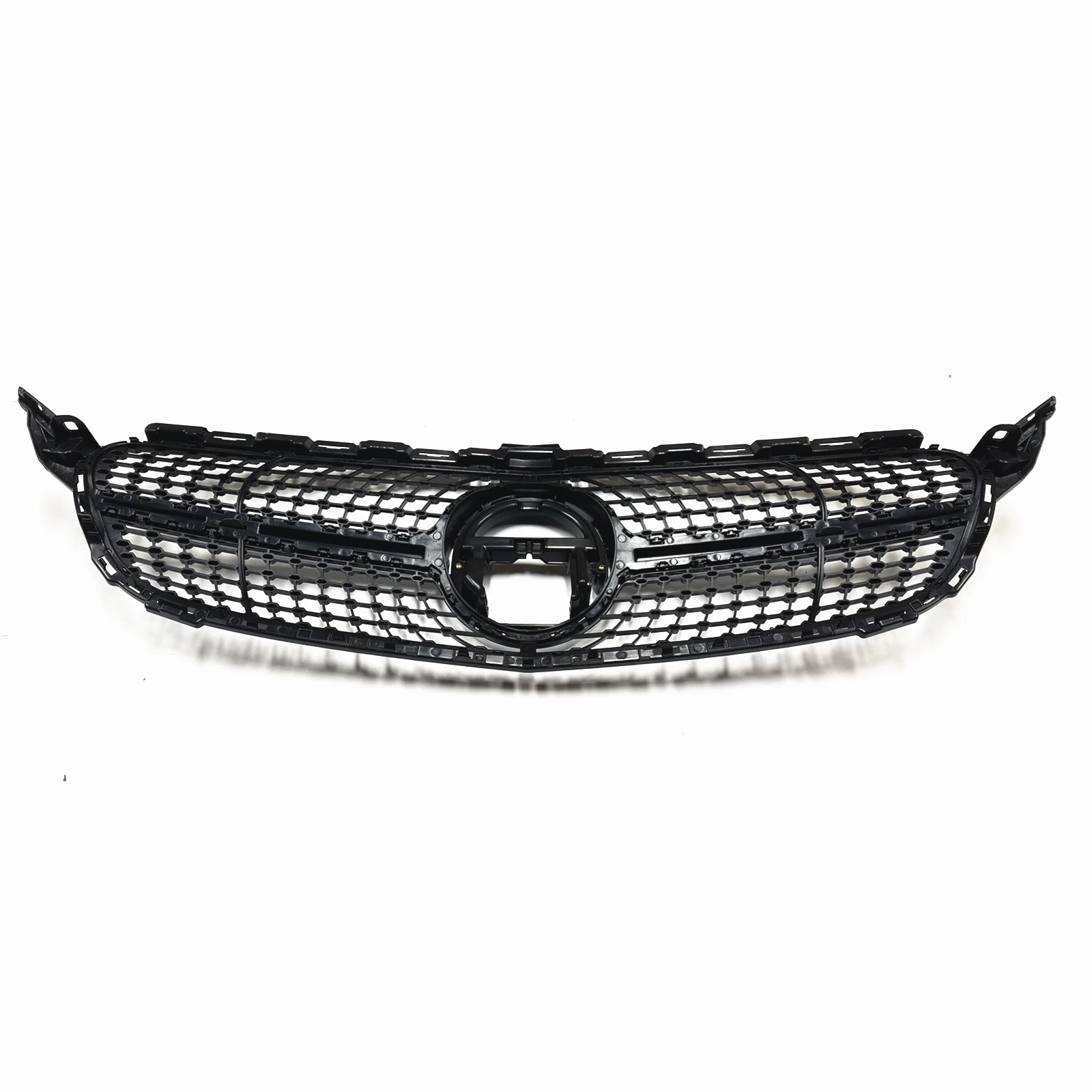 Front Grille For Mercedes Benz W205 C Class 2019-2021 C200 C250 C300 C43 AMG Black/Silver Upper Bumper Hood Mesh Racing Grill