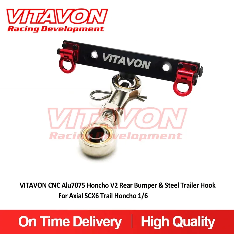 

VITAVON CNC Alu7075 Honcho V2 Rear Bumper & Steel Trailer Hook For Axial SCX6 Trail Honcho 1/6