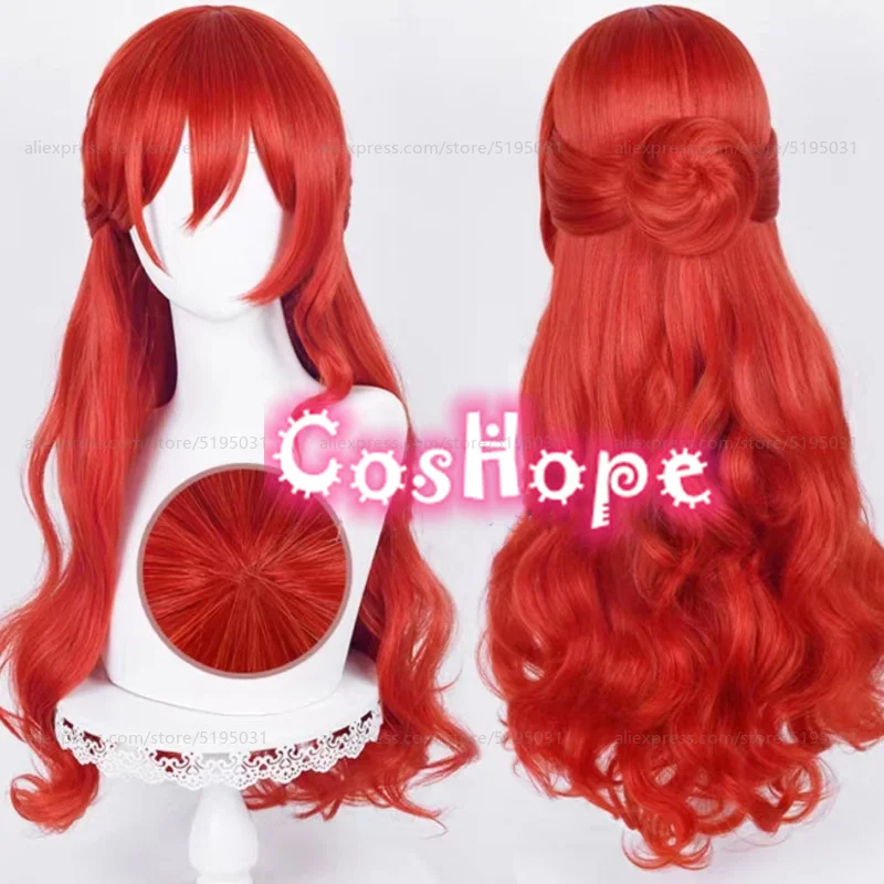 Himeko Cosplay Wig 66cm Long Curly Wig Red Wig Cosplay Anime Cosplay Wigs Heat Resistant Synthetic Wigs