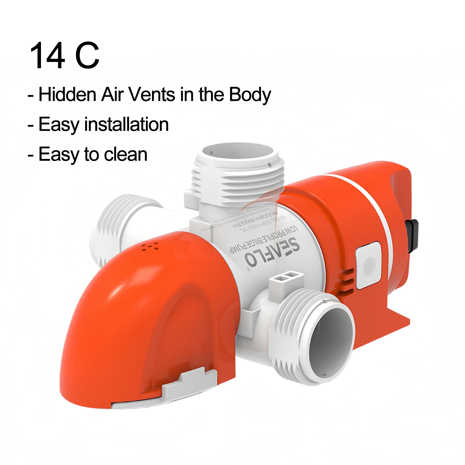 Bomba de agua para barco Seaflo, bomba de sentina automática Horizontal estrecha para yate, bomba de succión, Control Manual de drenaje, CC de 12V/24V