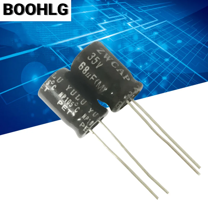 20 peças original genuíno alto-falante de áudio np divisão de frequência de médio alcance capacitor eletrolítico não polar 35v 68uf 8x11mm