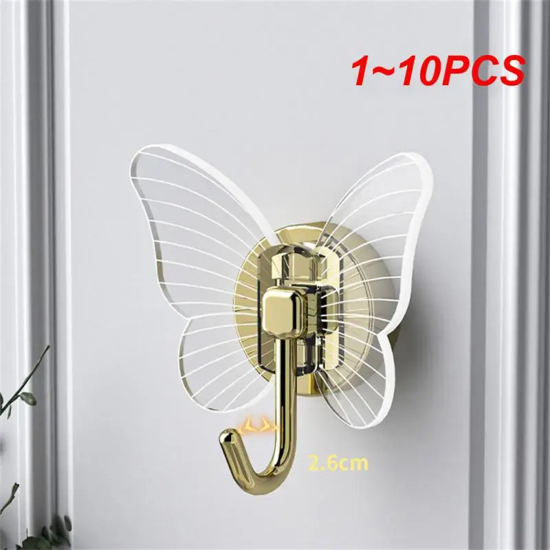 

1~10PCS No-Punch Wall Hooks Wall Hanging Strong Adhesive Hook Clothes Rack Key Storage Luxury Bathroom Set Bathroom Wall