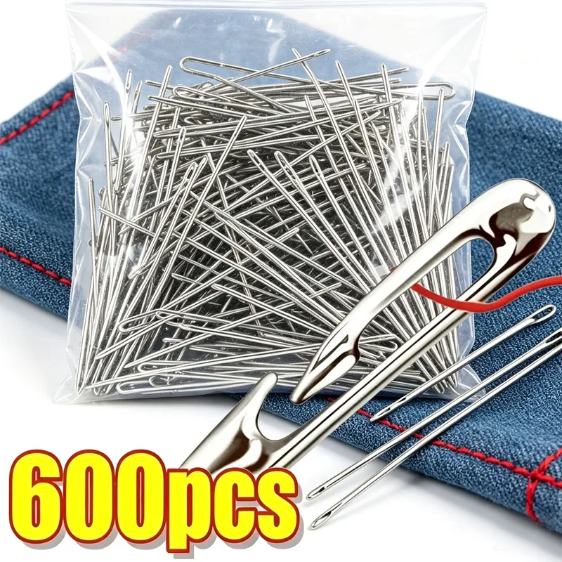 DIY Side Threading Big Hole Needle Set Blind Elderly Hand Stainless Steel Sewing Needless Threading Household DIY Sewing Needles