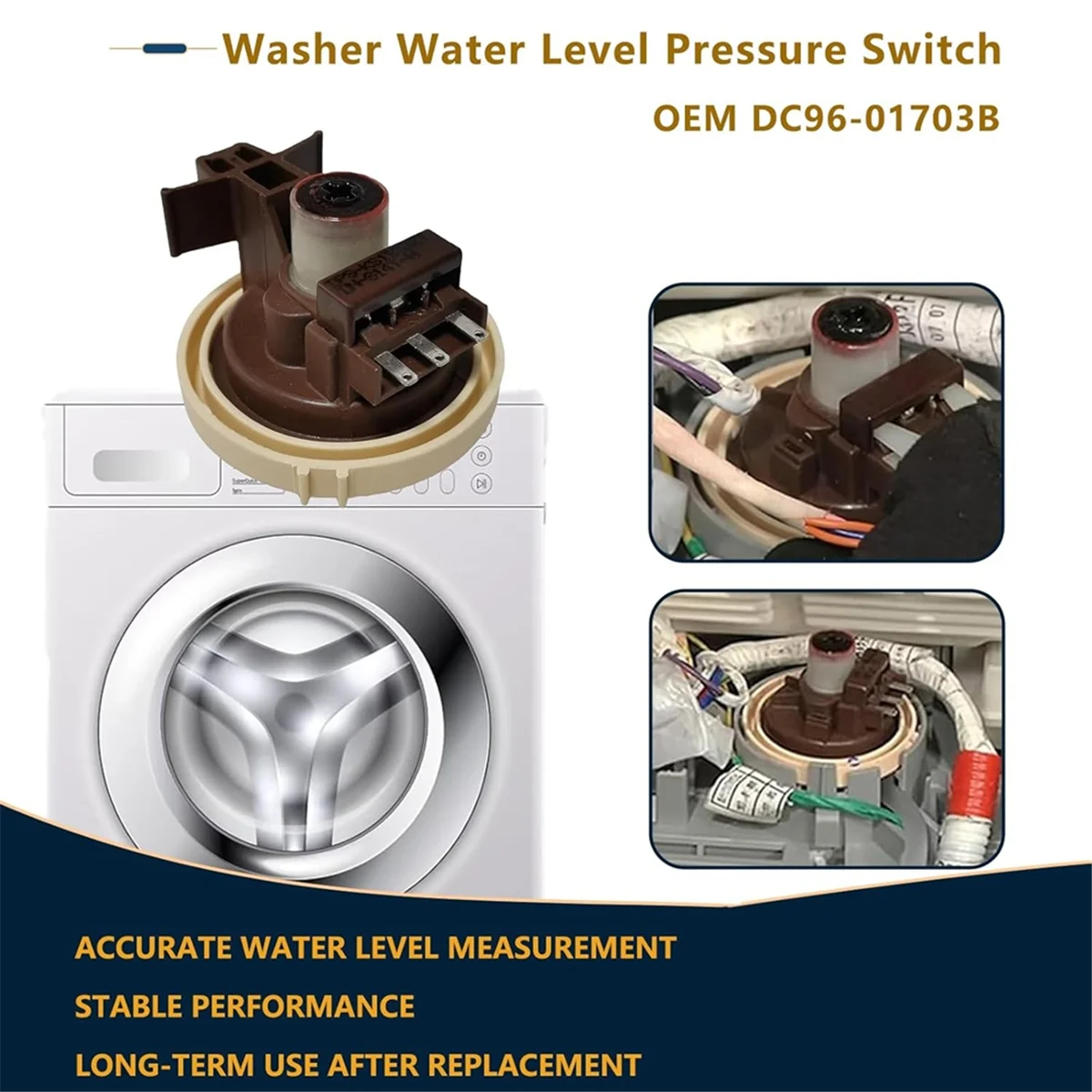 A74G-DC96-01703B เครื่องซักผ้าน้ําระดับเซ็นเซอร์ความดันสําหรับ Samsung WF461ABW, WF501ANW, WF511ABR, WF511ABW