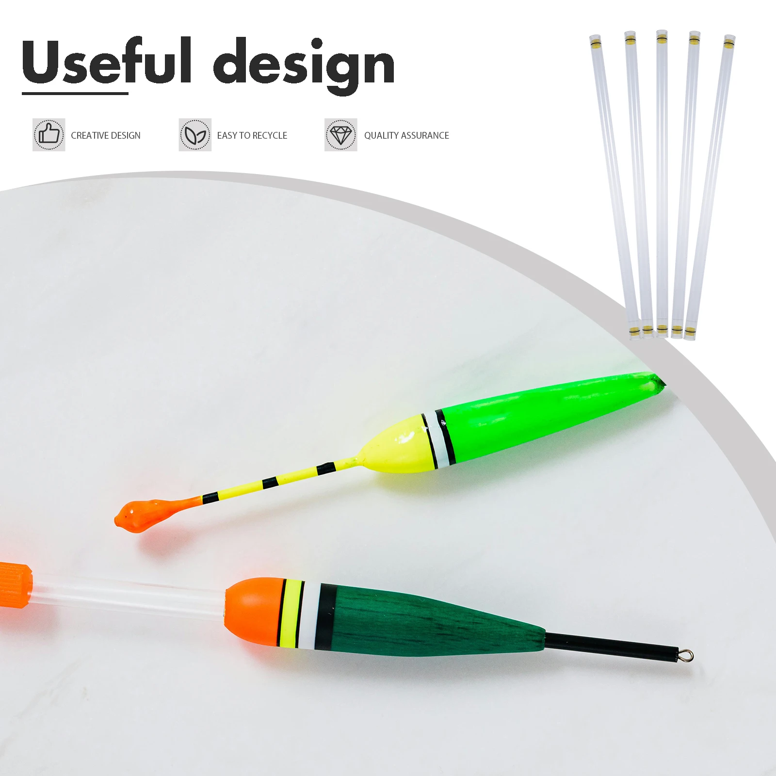 

5pcs Fish Float Tube Transparent Storage Bobber Container Sponge Material Light Durable for Fishing Floats Holders Buoy Tubes