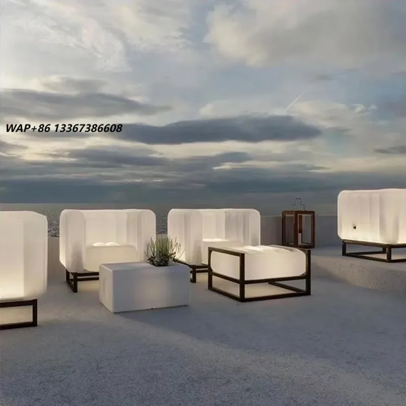High-end trend inflatable thickened transparent luminous creative sofa
