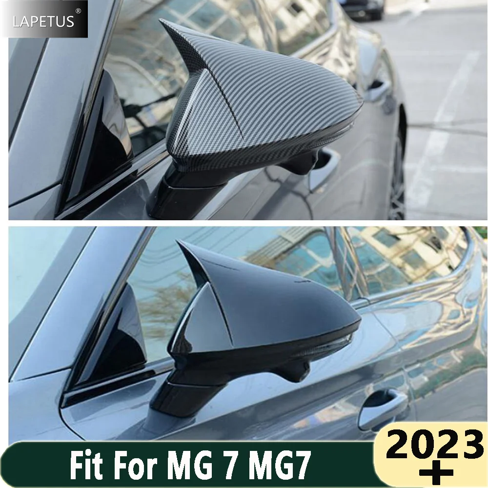 

Car Side Door Mirror Cap Rearview Cow Corner Mirror Retrofit Cover Trim For MG 7 MG7 2023 2024 2025 Black Exterior Accessories