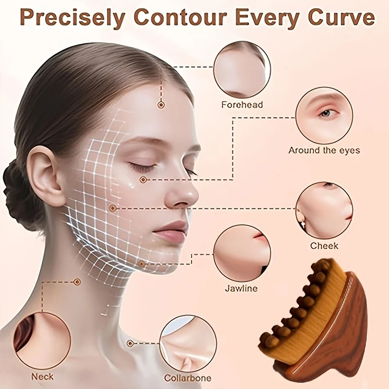 Multifunctional Portable Chin Contouring Lymphatic Drainage Facial Brush Facial Brush Sculpting Tool Ergonomic Perfect Gift