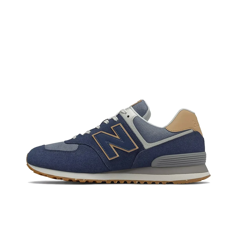 

New Balance NB 574 Кожа Низкие Повседневные Беговые Кроссовки Унисекс Синие Серые Коричневые Многоцветные ML574AB2