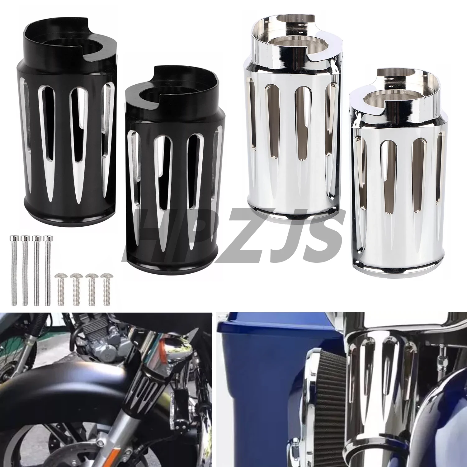 

Fork Slider Covers Boots For Harley Motorcycle Touring Electra Street Glide Road King FLHTK CVO FLHX Special FLHXS 2014-2021