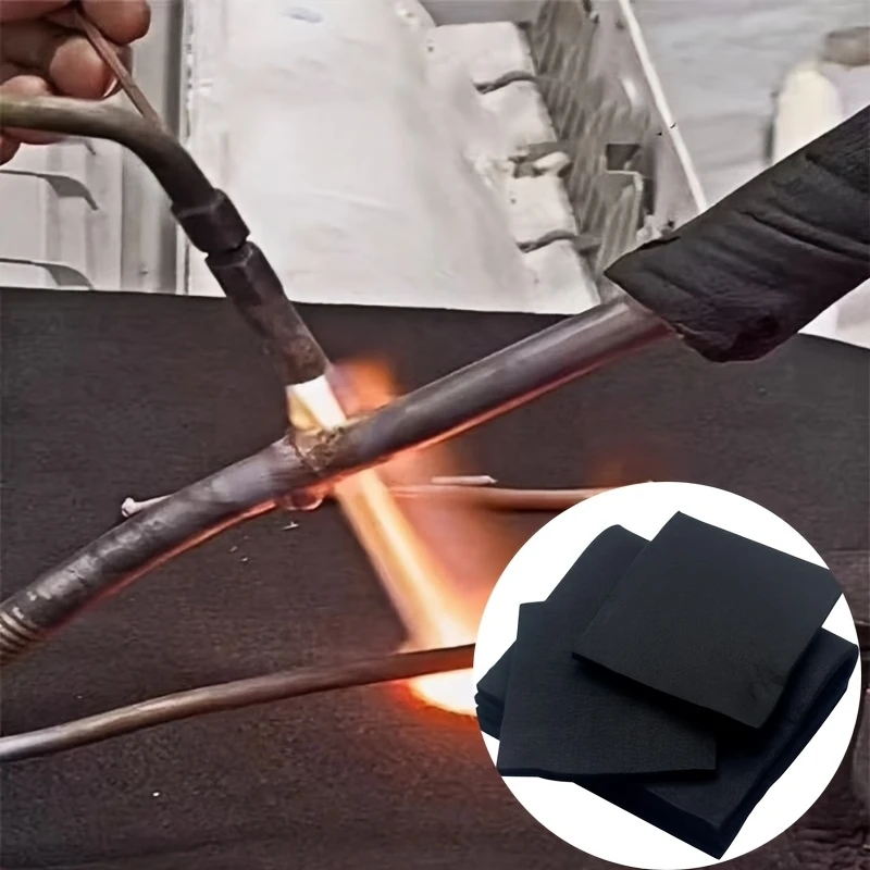 Immagine 3: Tappetino BBQ Resistente alle Alte Temperature - Ignifugo, Isolante Termico per Griglia/Esterno, Coperta Ignifuga in Carbonio per Saldatura