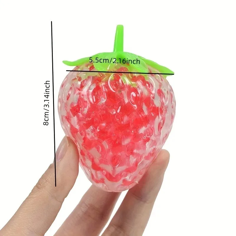 2PCS Fruit Squishy Stress Balls for Kids Strawberry Watermelon Squeeze Toys Dough Ball Fidget Toys for Anxiety Relief