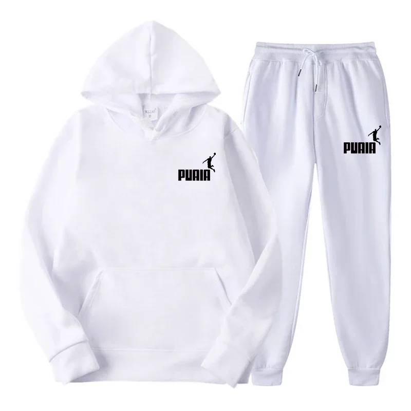 Men\'s and Women\'s Hoodie Jacket Fashion Street Casual Sweatshirt + Pants 2-piece Sets Spring Autumn Jogging Sportswear Suit