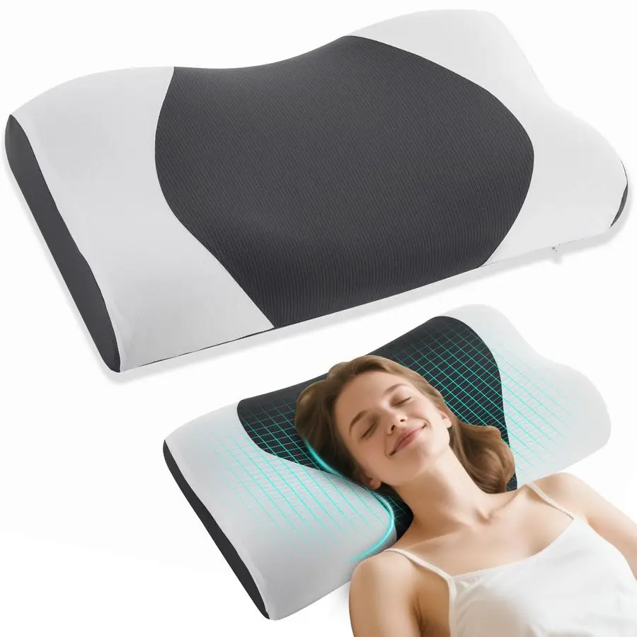 

Подушка Align, эргономичная подушка из мягкого пенополиуретана с эффектом нулевого давления для снятия боли в шее, нейтральное расположение для тех, кто спит на боку и на спине.
