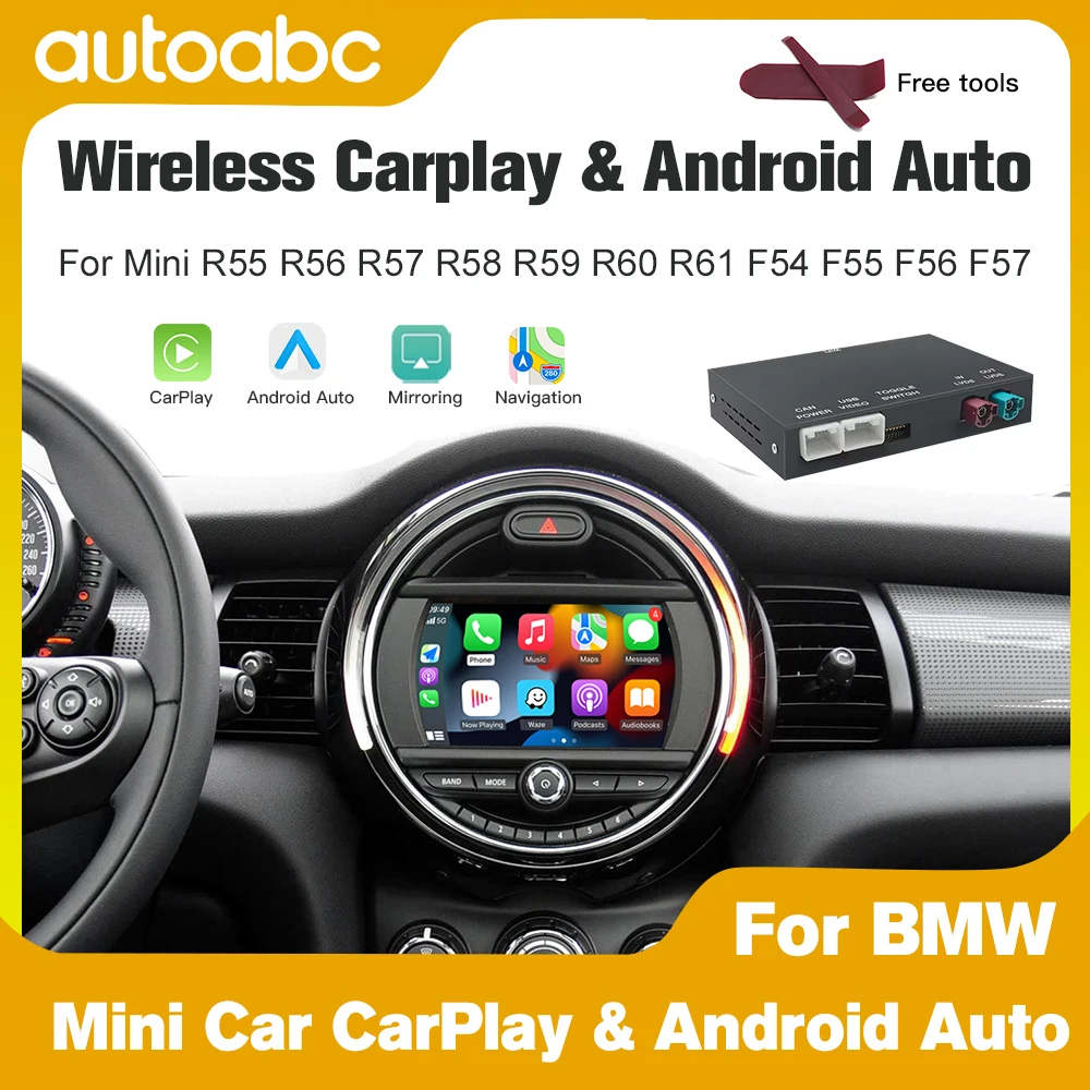 Kabelloses CarPlay und Android Auto für BMW Mini R55 R56 R57 R58 R59 R60 R61 F54 F55 Clubman Countryman Hardtop John Cooper F56 F57