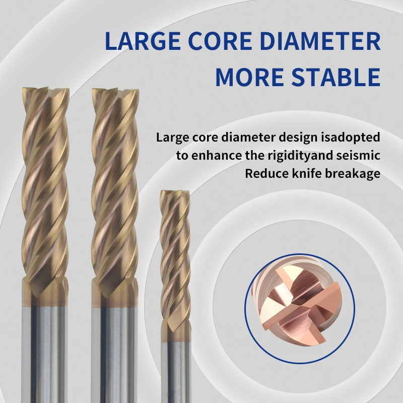 Imagem -03 - Tungstênio Aço Fresa Carbide End Mills Cnc Tools Flauta Hrc60 mm mm mm mm 10 mm 12 mm 16 mm 20 mm