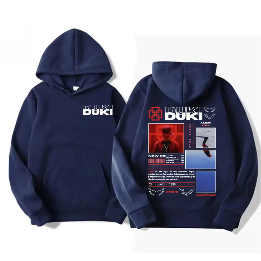 Rapper Duki Ameri 2024 Tour Graphic Hoodie Men Women Clothing Casual Fleece Oversized Sweatshirt Hip Hop Fashion Vintage Hoodies