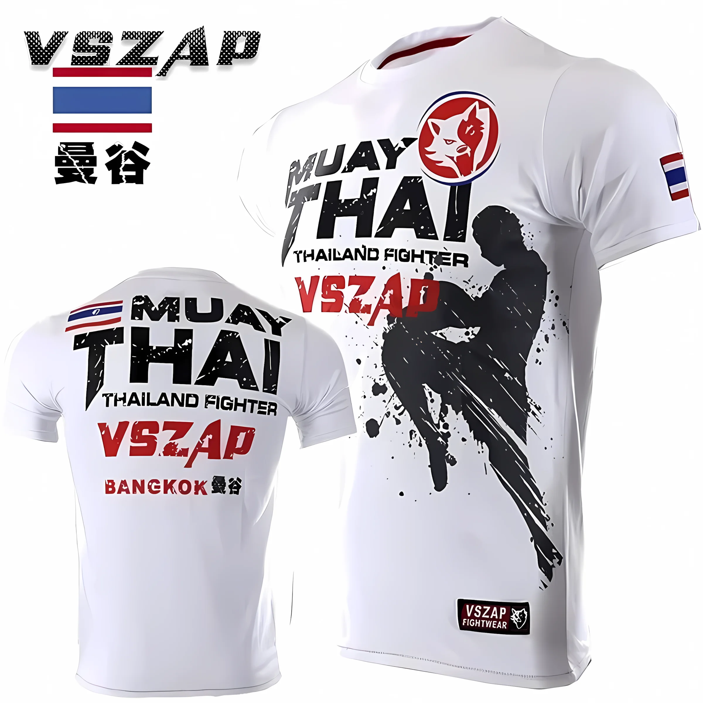 

2025 Summer Muay Thai men's T-shirt, running sportswear, gym, mixed martial arts training, quick drying and breathable