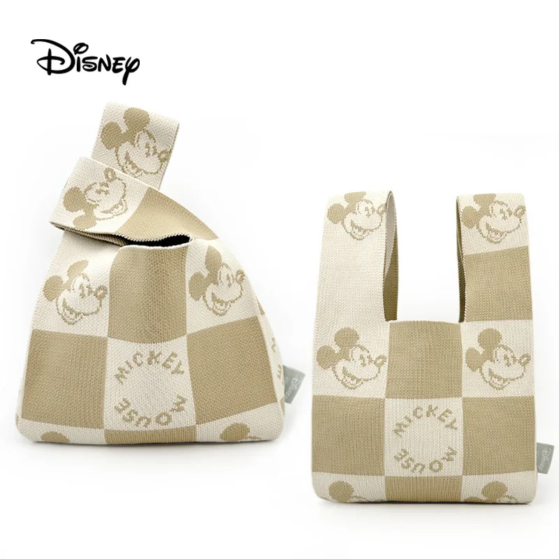 

Disney Mickey New Knitted Knitted Bag Cute Out Large Capacity Knitted Handbag Bag
