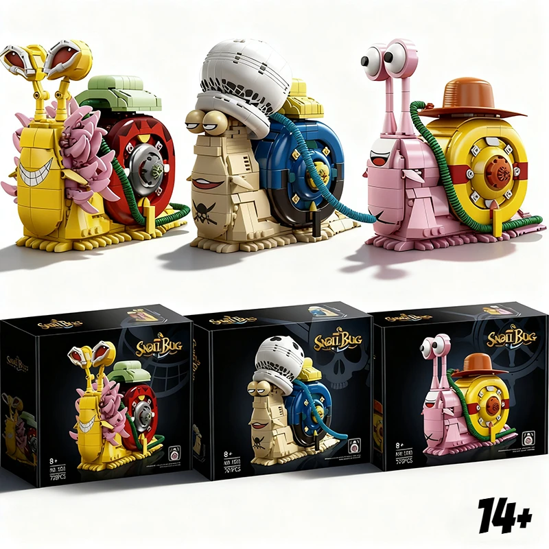 

Различные новые креативные аниме-улитки, телефонные строительные блоки, сделай сам, сборка, интересный настольный орнамент, подарок для детей и взрослых