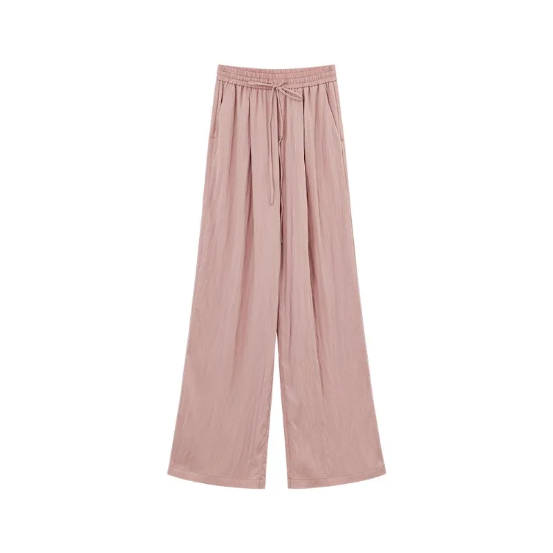 2025 Women Summer Loose Wide Leg Pants Lightweight Breathable Sun Protection Trousers High Waist Flowy Casual Relaxed Fit Pants