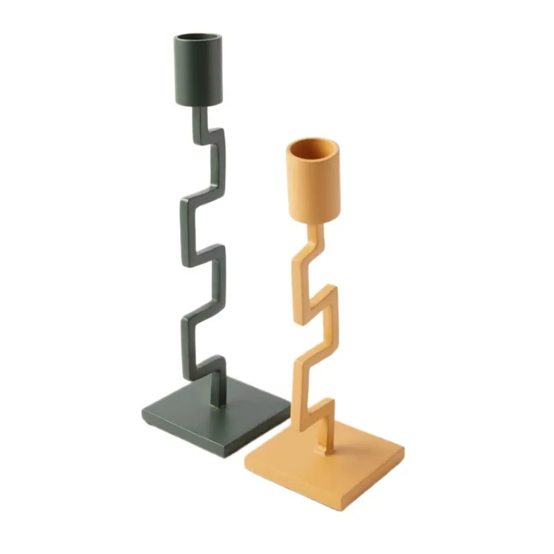 

creative light luxury zigzag metal candle holder home living room atmosphere decoration ornament