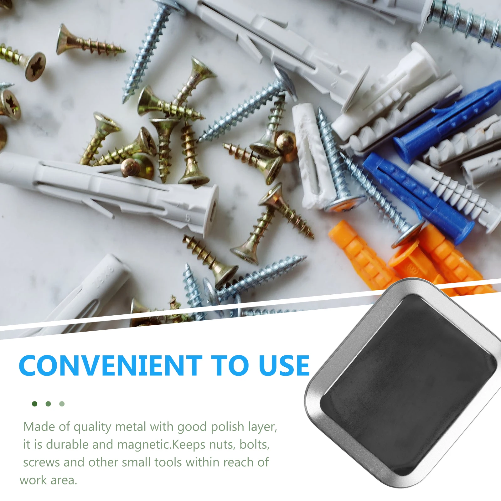 Magnetic Parts Tray Screw Holder Durable Metal Tool Organizer for Mechanics Repair Magnet Storage Box