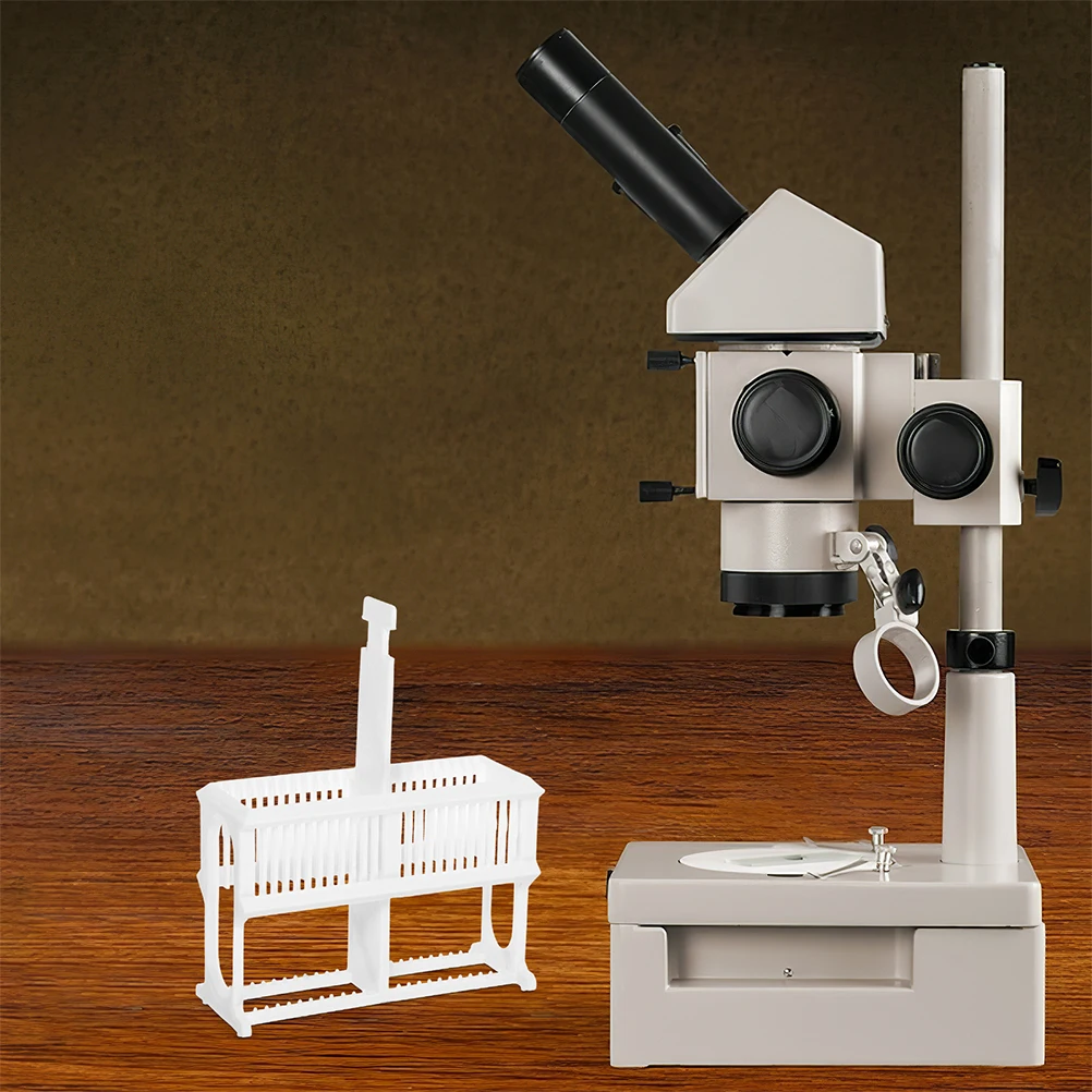 

2 Pcs Microscope Slide Rack Laboratory Stand Reusable Plastic Storage Teaching Equipment Drying Staining Holder Experiment