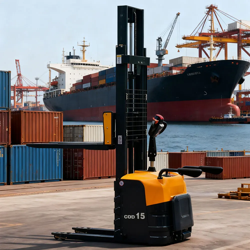 

Factory Direct Sales Electric Pallet Lifts Stackers 1.5-3 Ton 3m-5m Portable Self-Loading