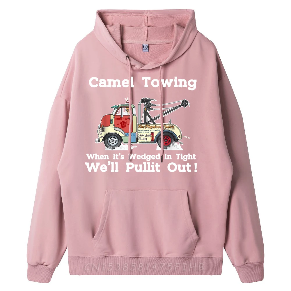 Print Hoodies Funky Long Sleeve Men's Hoodies Camel Towing Funny Adult Humor Slogan Labor Day Sweatshirt O-Neck