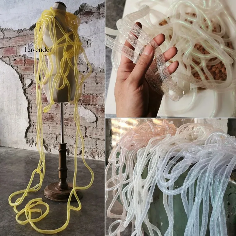 

2 м красочная лазерная сетка для управления эластичной сеткой, меняющая цвет, DIY головной убор, материал для моделирования, полые трубки, аксессуары для дизайна