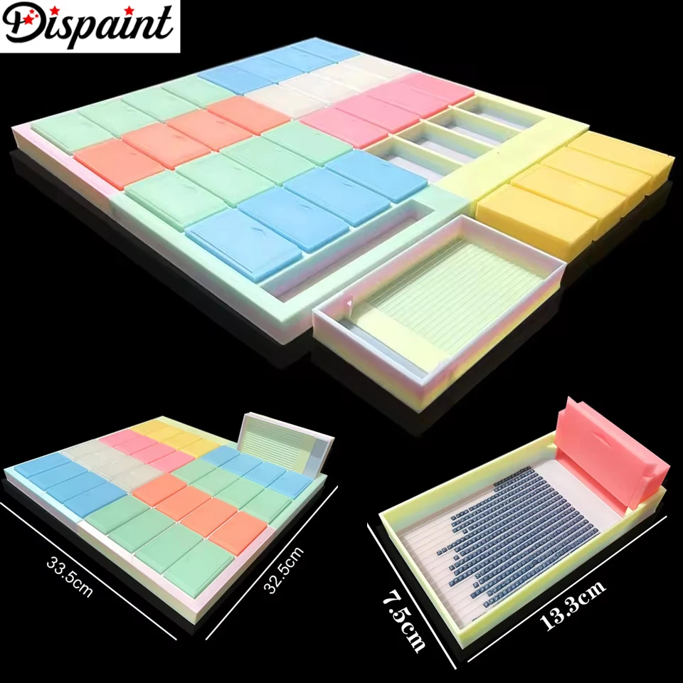 

Dispaint Rainbow Color 3D Алмазная картина Сумка для сверл Коробка для хранения, 20 сеток Художественные сумки на молнии Организуйте аксессуары для инструментов для вышивания