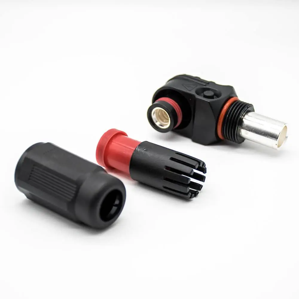 HV Connector Right Angle Plug Female Black 1 Pin 12MM 350A Plastic IP65 surlok Plus