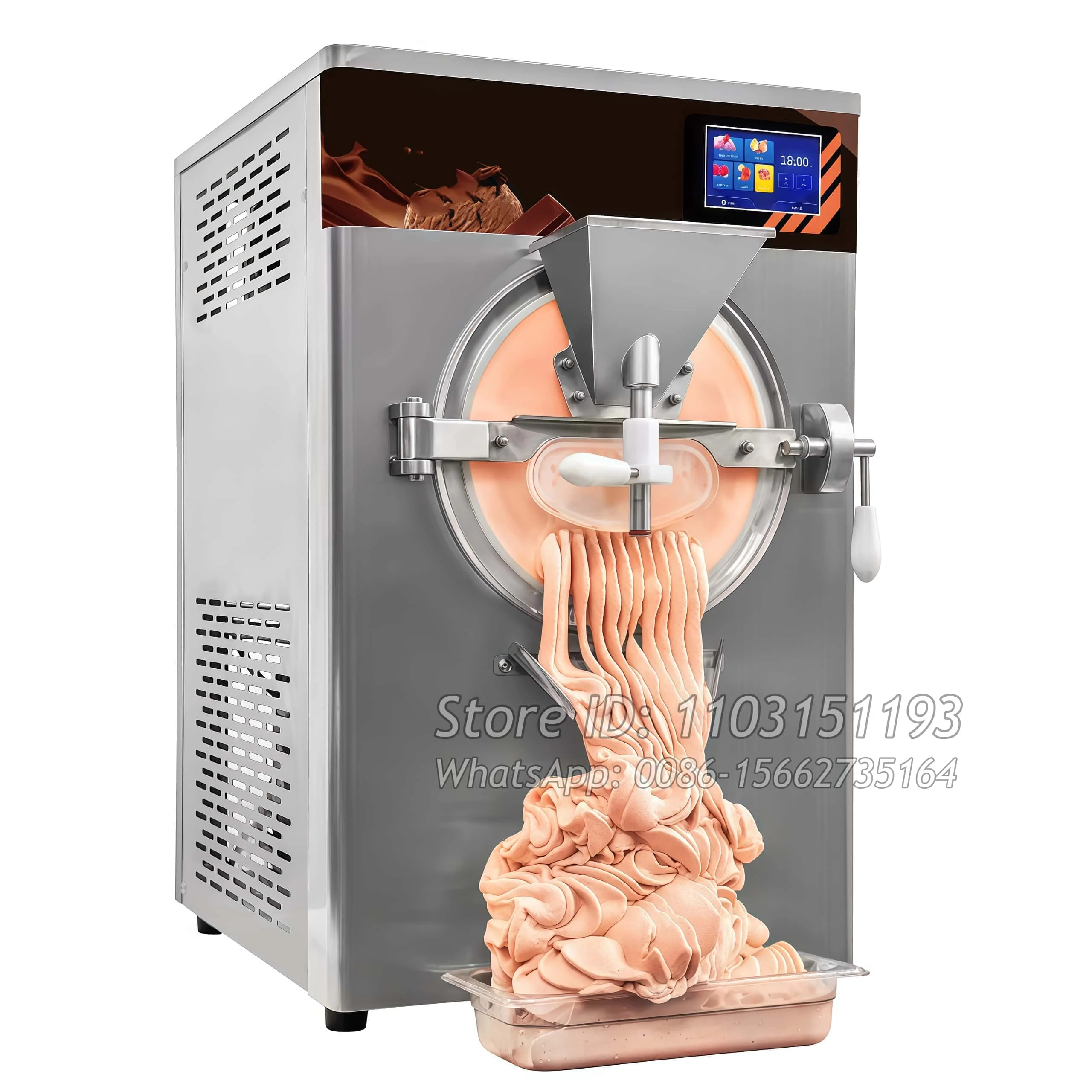 32L/H 5 Programs Commercial Hard Ice Cream Machine Homemade Gelato Ice Cream Ball Machine With PVC Door For Dessert Shop