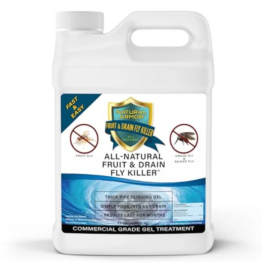 

Fruit Fly and Drain Fly Killer - Commercial Gel Treatment Eliminates Fly and Gnat Infestations - 1 Gallon