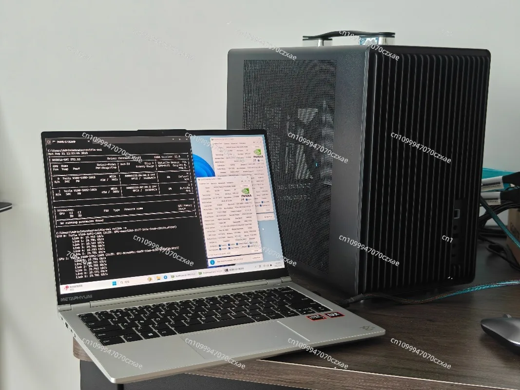 V100 Dual-card Water-cooled Graphics Card Dock Notebook, External Graphics Card 32g Video Memory