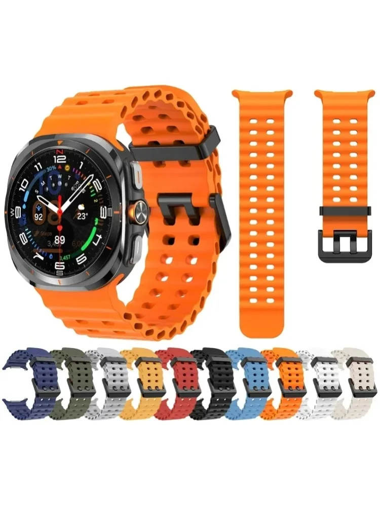 Marine Band für Samsung Galaxy Watch Ultra 47mm Sport-Silikonarmband für GalaxyWatch Ultra Uhrenarmband Zubehör