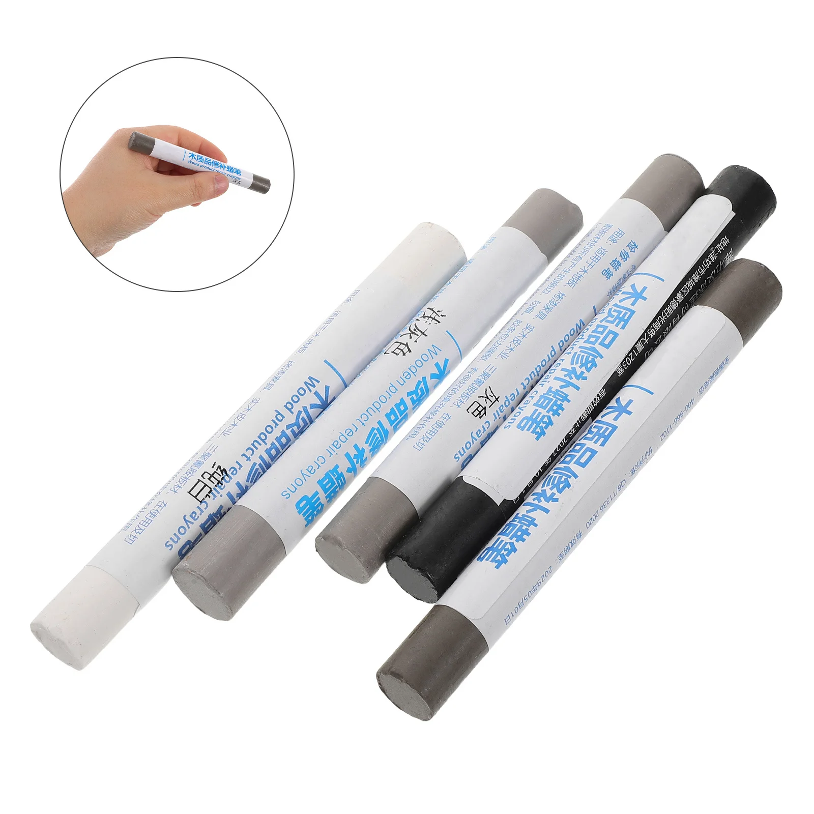 

5pcs Furniture Wax Crayons 5 Colors Wood Repair Kit For Scratches Holes Cracks On Floors Tables Cabinets Hardwood Restoration