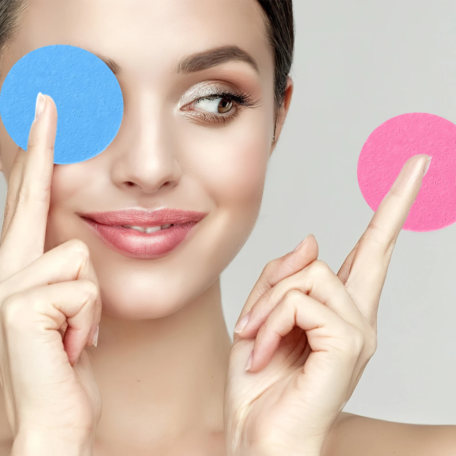 

50pcs Round Sponge Facial Compressed Sponges for Face Cleaning Makeup Remover Reusable Portable Puff Tool Deep