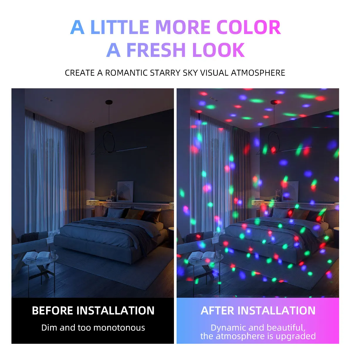 USB LED DJ Ball música ritmo luz RGB proyector giratorio fiesta luces decorativas para regalo de Navidad fiesta dormitorio