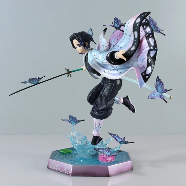 New 23cm Demon Slayer Figure Kochou Shinobu Figure Kimetsu No Yaiba Kamado Tanjirou Rengoku Kyoujurou Figurine Pvc Model Doll