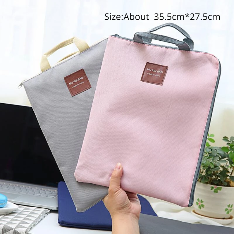 Large Canvas A4 File Folder Document Bag Business Briefcase Paper Storage Organizer Bag Stationery School Office Supplies