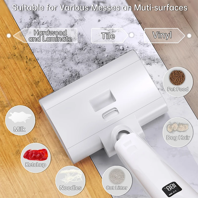 Elektryczny mop na patyku Bezprzewodowy odkurzacz do podłóg na mokro i sucho Mop do czyszczenia Bezprzewodowe mopy do mycia podłóg drewnianych Odkurzacz