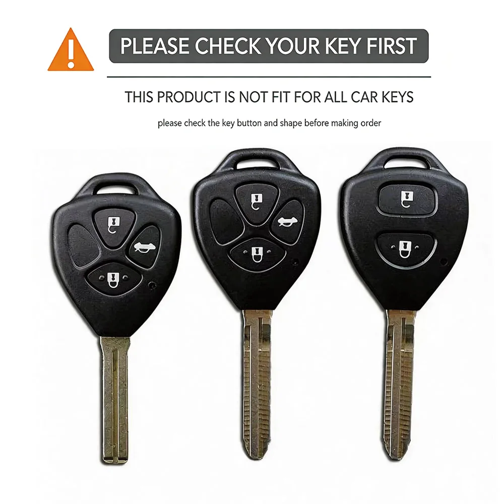 Carbon Fiber Silicone Car Remote Key Case Cover Fob for Toyota Yaris/Vitz Auris Mk I 2007 Corolla Verso Hilux 7 RAV4 Porte Camry