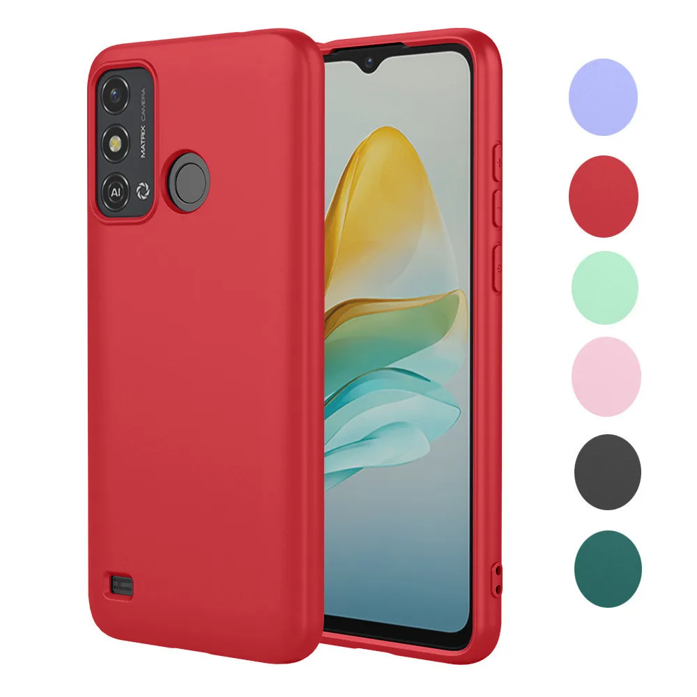 Solid Color Phone Case For ZTE Blade A71 2021 L210 V10 Vita Soft TPU Shockproof Liquid Silicone Full Protective  Phone Shell