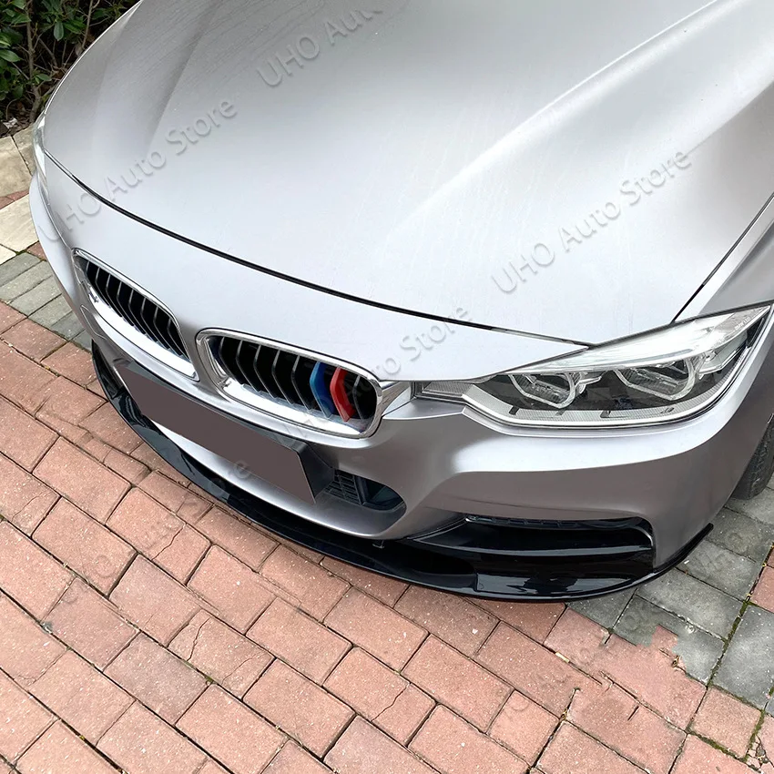 BMW için otomatik ön tampon Spoiler dudak F30 F31 F35 3 serisi M spor 2012-2018 araç gövde kiti ABS plastik alt Splitter Guard plaka