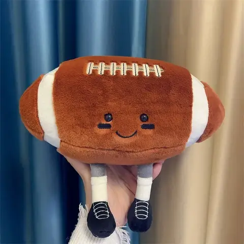 18CM Kawaii Rugby Plush Toys Cute Holiday Series Stuffed Creative Ball Dolls With legs Pillow Rugby Player Home Decoration Gift