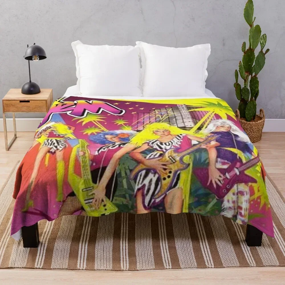 

Jem and the holograms Throw Blanket Anti Shedding Soft Fuzzy Blanket for Home